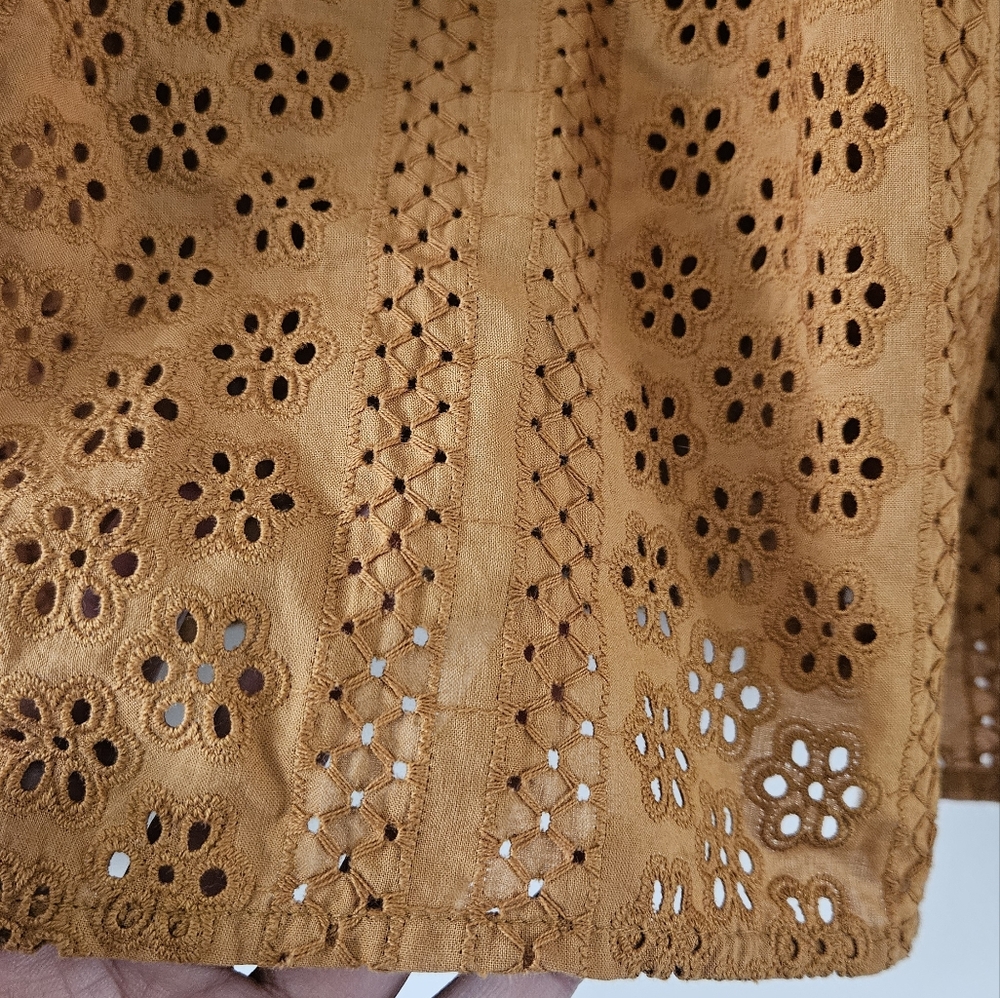 Madewell Eyelet Double-Tie Peasant Top - Picture 4 of 6